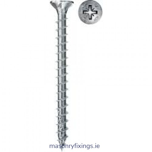 FPFII-CZF 4.5mm x 40mm Fischer Screw Silver Zinc Full Thread Pozi  BOX 200